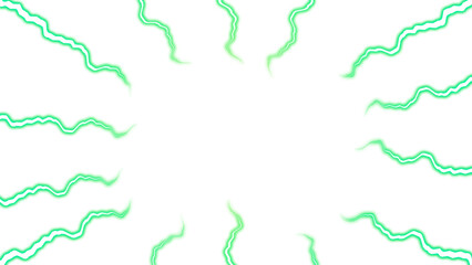 Green lightning burst frame with transparent background
