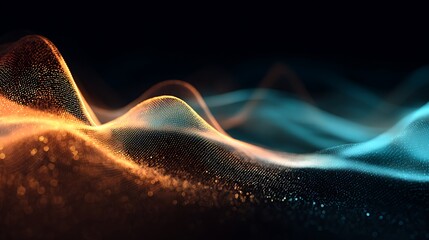 Dynamic energy flow of a glowing blue flame and smoke line art vector illustration effect on a black backdrop