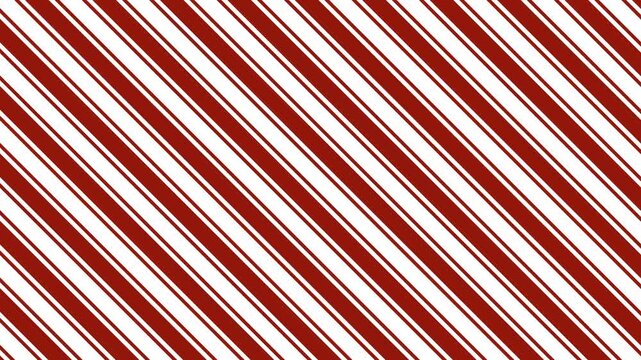 Seamless animated red and white diagonal striped background moving candy cane pattern festive Christmas style looped abstract holiday motion backdrop for winter design projects presentations