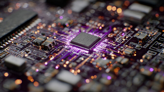 Quantum computing interface glowing in dark environment with luminous digital elements representing futuristic technology, advanced computation, abstract data flow, and sci-fi digital visualization