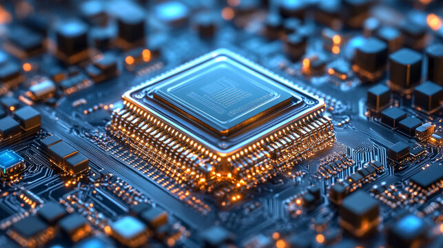 Quantum computing interface glowing in dark environment with luminous digital elements representing futuristic technology, advanced computation, abstract data flow, and sci-fi digital visualization