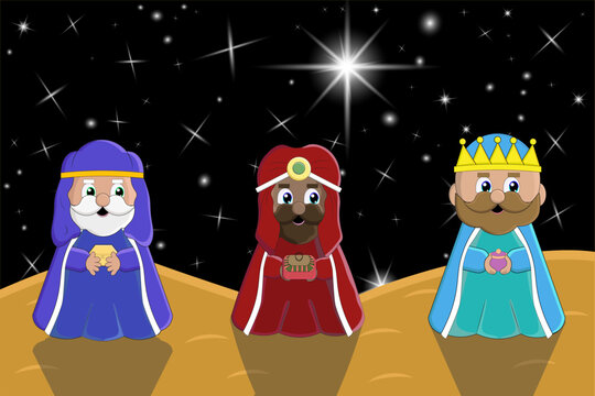 The Three Wise Men under the shooting star