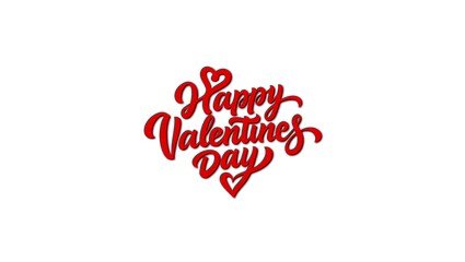 Happy valentines day text isolated on white background