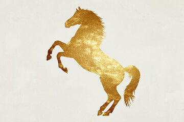 金の馬のシルエット