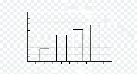 Hand drawn bar graph showing growth, isolated on business concept for presentation and report