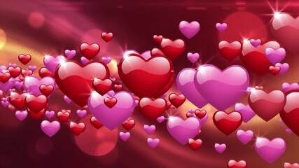 Valentines Day themed hearts float in mid air against a bright, sunny background, perfectly encapsulating the concept of romantic celebrations, evoking feelings of joy, love, and affection. - Powered by Adobe