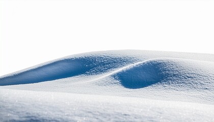 sparkling snow surface with soft mounds and detailed texture isolated on transparent cutout background