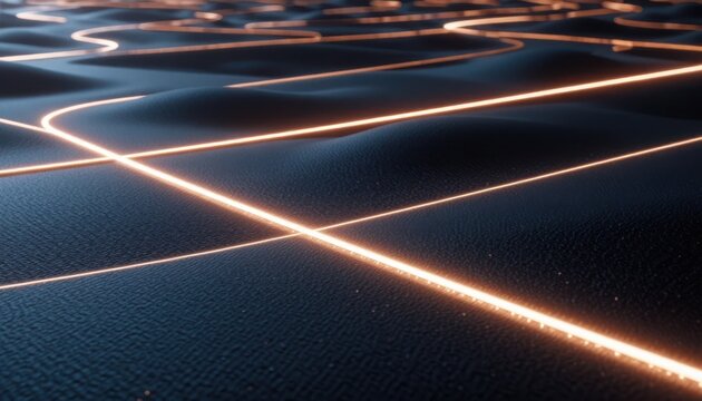 High Tech Background in a Futuristic Landscape at Night