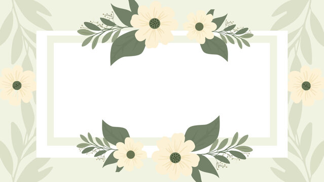 Soft Floral Border with Copy Space Elegant Botanical Frame for Invitations, Cards, and Decorative Designs