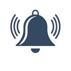 Ringing Bell Symbol Illustration: Alarm, Notification, and Alert Sign in Navy Blue
