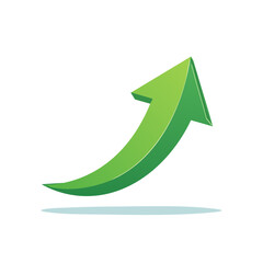 Green upward curving arrow showing business growth success and financial progress
