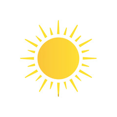 Bright Yellow Sun with Radiant Rays Vector Illustration Graphic Design Element