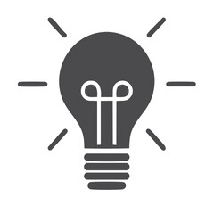 Brilliant glowing light bulb icon representing an innovative idea solution or creative thought