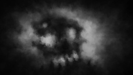 Dark horror 2D animation for Halloween. Scary night atmosphere. Vj loops. Black and white background.