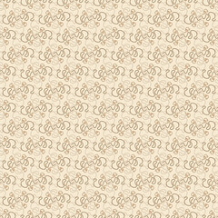 Luxury Seamless Wavy Line Pattern Vector with Neutral Baroque Color Palette and Delicate Swirls