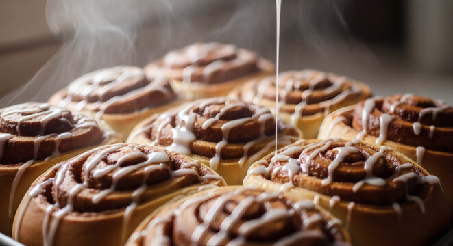 Delicious cinnamon rolls with icing recipe homemade sweet breakfast pastry baked treat dessert food