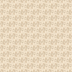 Luxury Seamless Wavy Line Pattern Vector with Neutral Baroque Color Palette and Delicate Swirls