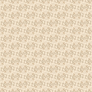 Luxury Seamless Wavy Line Pattern Vector with Neutral Baroque Color Palette and Delicate Swirls