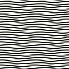Seamless vector pattern with bold wavy stripes. Monochrome geometric background with abstract, striped design. Ideal for use as a swatch in Illustrator.	