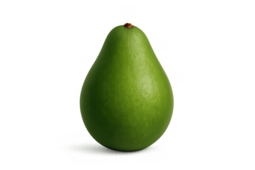 Whole green avocado standing vertically, fresh raw fruit, ripe organic superfood for healthy eating, transparent background