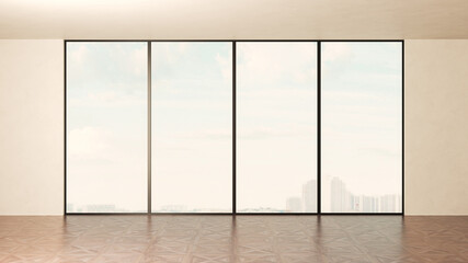 Naklejka premium Large luxury modern bright interiors Living room mockup illustration 3D rendering image