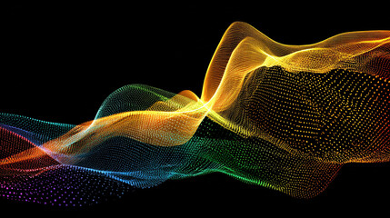 Abstract data streams cross a digital grid forming vibrant flowing connections representing information flow futuristic technology network communication and dynamic cyber visualization in 3D space