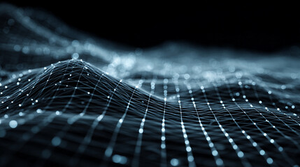 Abstract data streams cross a digital grid forming vibrant flowing connections representing information flow futuristic technology network communication and dynamic cyber visualization in 3D space