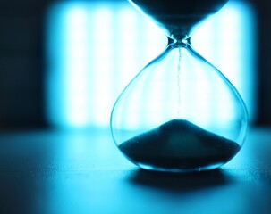 Hourglass as symbol of passing time concept photo	
