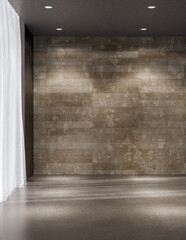 Naklejka premium Large luxury modern bright interiors Living room mockup illustration 3D rendering image