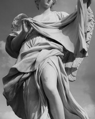 Angel Statue Against a Dramatic Sky
