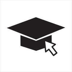 E-Learning icon flat vector