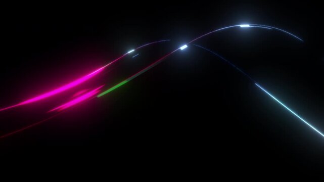 Abstract glass curves and reflections - colorful reflection movement background - 4K, Pro Res, 60fps with mask pass