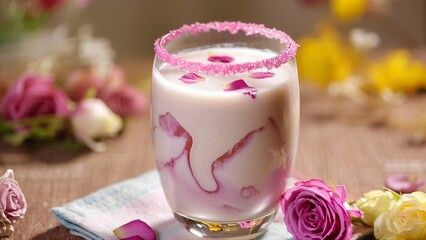 rose milk tea