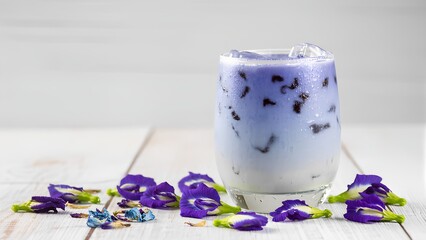butterfly pea milk tea