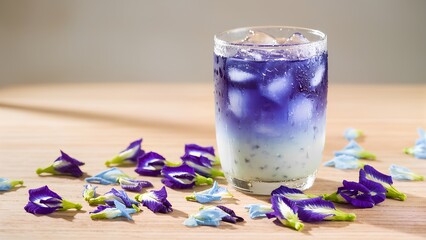 butterfly pea milk tea