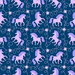 Christmas animals seamless horse pattern for wrapping paper and fabrics and party and kids print