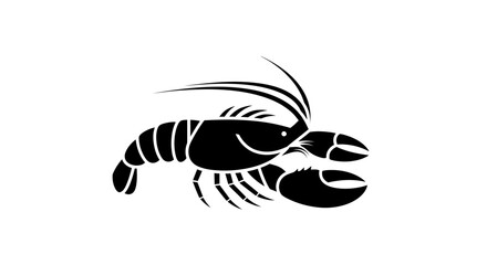 Lobster Silhouette A Stylish Black and White Illustration for Design Projects and Icons