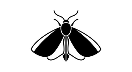 A Simple and Elegant Black and White Illustration of a Moth