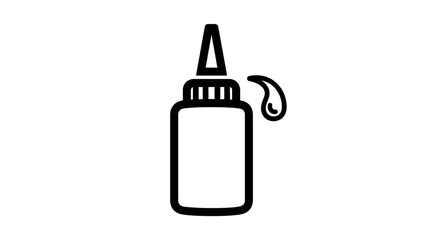 Icon of a squeeze bottle with a drop of liquid falling from its nozzle, symbolizing adhesives or condiments