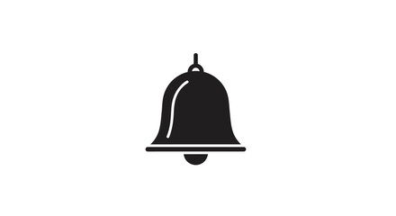 Simple Black Bell Icon A Sleek Symbol for Notifications, Reminders, and Announcements - Perfect Design