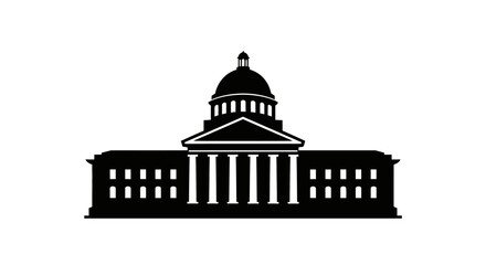 Architectural Silhouette of a Grand Capitol Building © Nasima