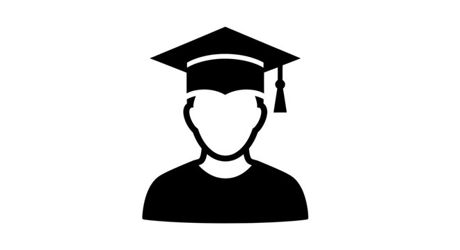 Vector illustration of an anonymous student wearing a graduation cap, symbolizing academic achievement, higher education, success, and the completion of studies