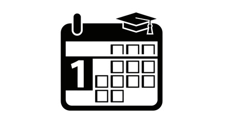 Graduation Day Calendar Icon Education Event Reminder and Academic Achievement Illustration