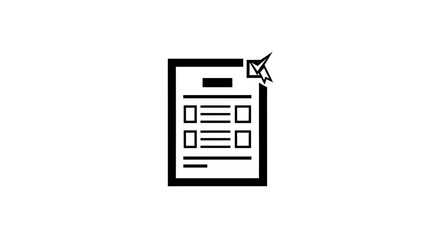 Checklist Icon Simple Black and White Design for Task Management and Approval