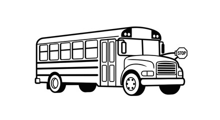 Iconic School Bus Illustration A Classic American Vehicle for Transportation and Education