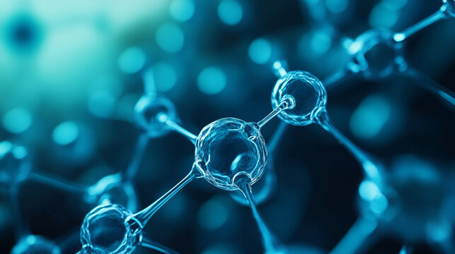 AI system analyzing a molecular model, highlighting advanced technology, scientific research, computational chemistry, and futuristic data-driven molecular insights.