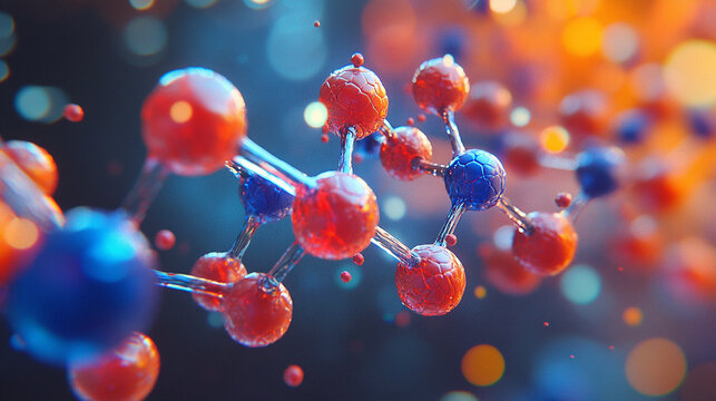 AI system analyzing a molecular model, highlighting advanced technology, scientific research, computational chemistry, and futuristic data-driven molecular insights.