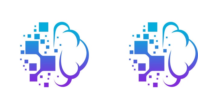 brain ai logo. brain data logo. brain technology vector logo editable.