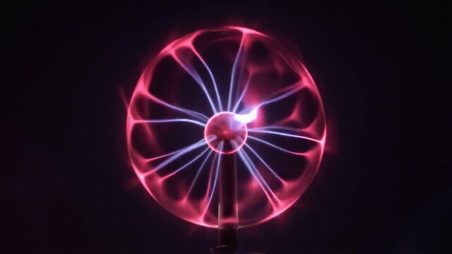 A captivating plasma ball with mesmerizing light patterns. The glowing orb emanates energy and visual interest