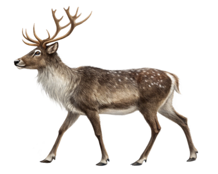 New Year's reindeer on a transparent background - Powered by Adobe
